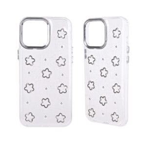 Funda para teléfono de epoxi totalmente transparente con marco de lente electrochapado