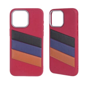 Full coverage tricolor phone case with TPU leather texture
