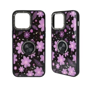 Funda para teléfono 2 en 1 de alta calidad con lente decorada con diamantes y soporte giratorio