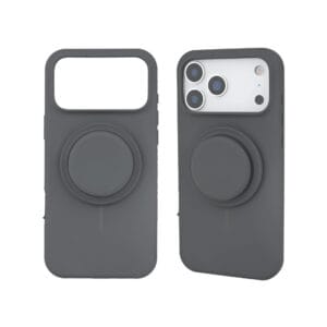 Funda de silicona de tacto suave para teléfono, disponible en varios colores, con soporte circular con amortiguación de aire.